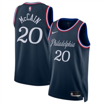 Men's Philadelphia 76ers #20 Jared McCain Navy 2025/26 City Edition Stitched Jersey