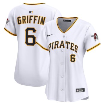 Women's Pittsburgh Pirates #6 Konnor Griffin Nike White Home Limited Jersey Women's Pittsburgh Pirates #6 Konnor Griffin Nike White Home Limited Jersey