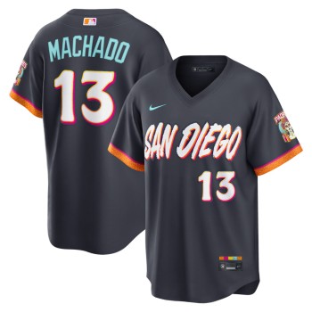 Men's San Diego Padres #13 Menny Machado Nike Obsidian 2026 City Connect Stadium Jersey Men's San Diego Padres #13 Menny Machado Nike Obsidian 2026 City Connect Stadium Jersey