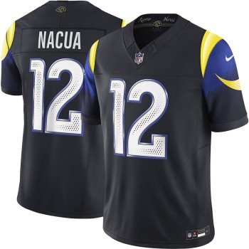 Youth Los Angeles Rams #12 Puka Nacua Black Rivalries Collection F.U.S.E. Vapor Limited Stitched Jersey Youth Los Angeles Rams #12 Puka Nacua Black Rivalries Collection F.U.S.E. Vapor Limited Stitched Jersey