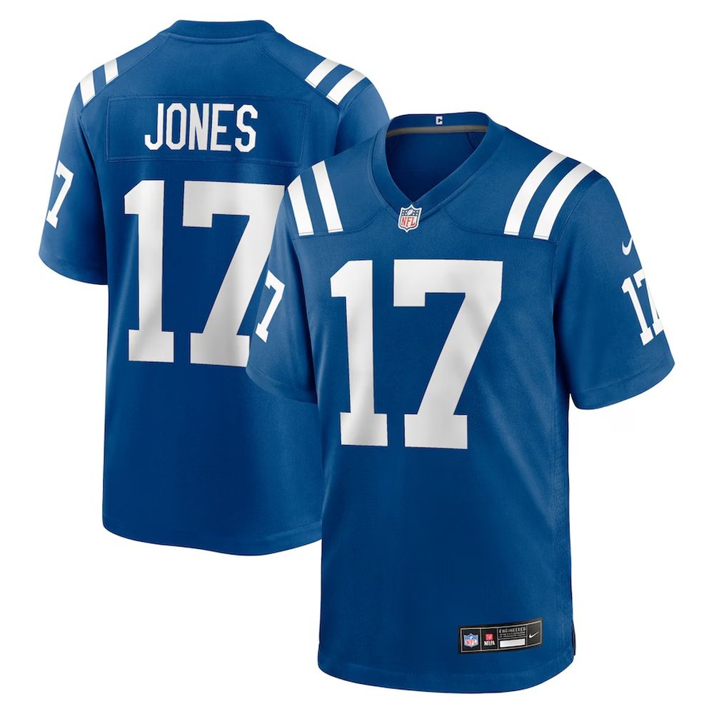 Men's Indianapolis Colts #17 Daniel Jones Royal Game Jersey Men's Indianapolis Colts #17 Daniel Jones Royal Game Jersey