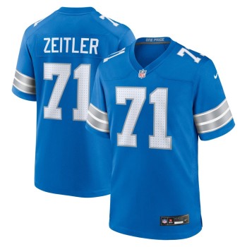 Men's Detroit Lions Kevin Zeitler  Blue Game Jersey