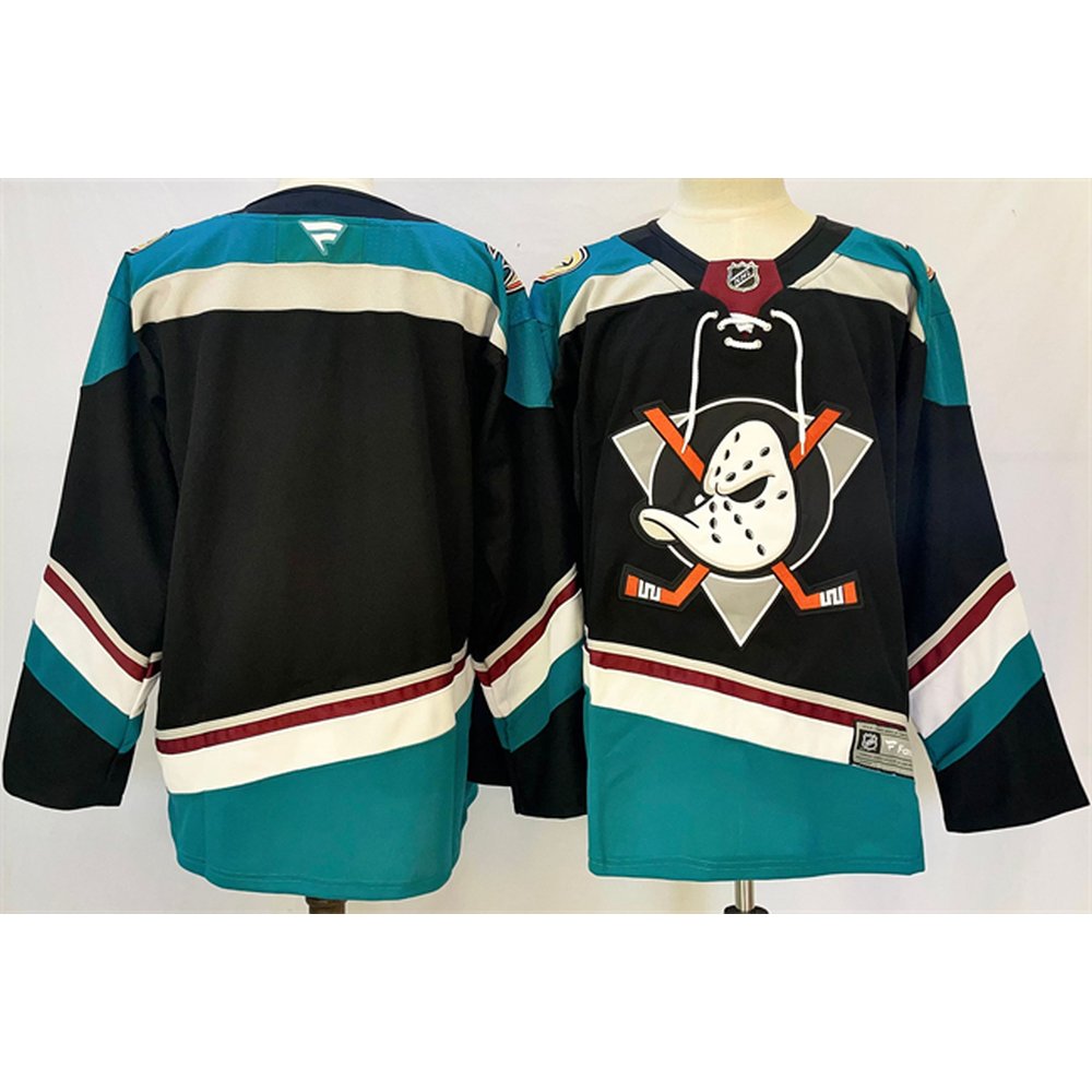 Men's Anaheim Ducks Blank Black/Teal 2024-25 Stitched Premium Jersey Men's Anaheim Ducks Blank Black/Teal 2024-25 Stitched Premium Jersey