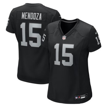 Women's Las Vegas Raiders #15 Fernando Mendoza Black Team Game Player Jersey Women's Las Vegas Raiders #15 Fernando Mendoza Black Team Game Player Jersey