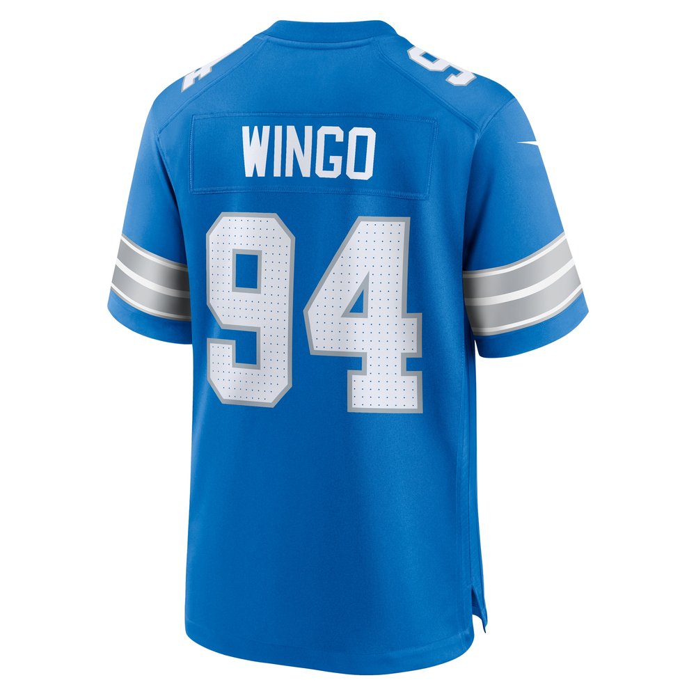 Men's Detroit Lions Mekhi Wingo  Blue Team Game Jersey