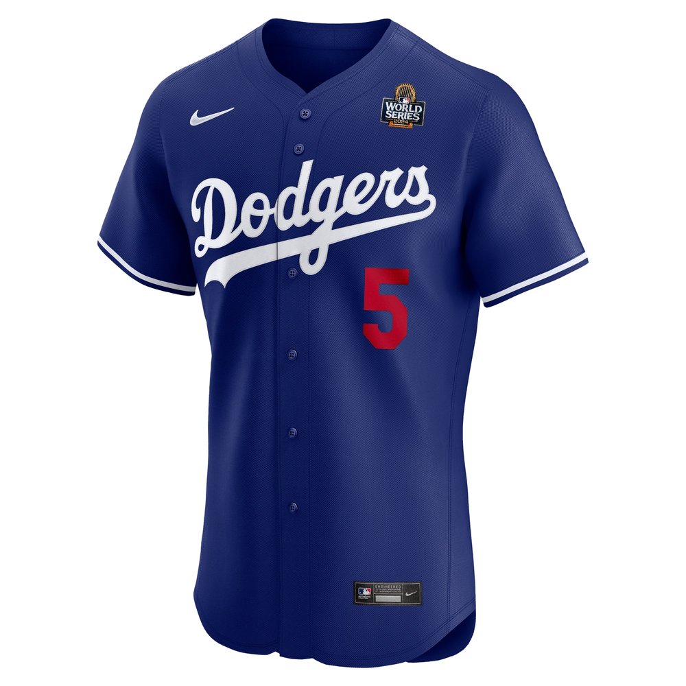 Men's Los Angeles Dodgers #5 Freddie Freeman Royal 2024 World Series Alternate Elite Player Jersey