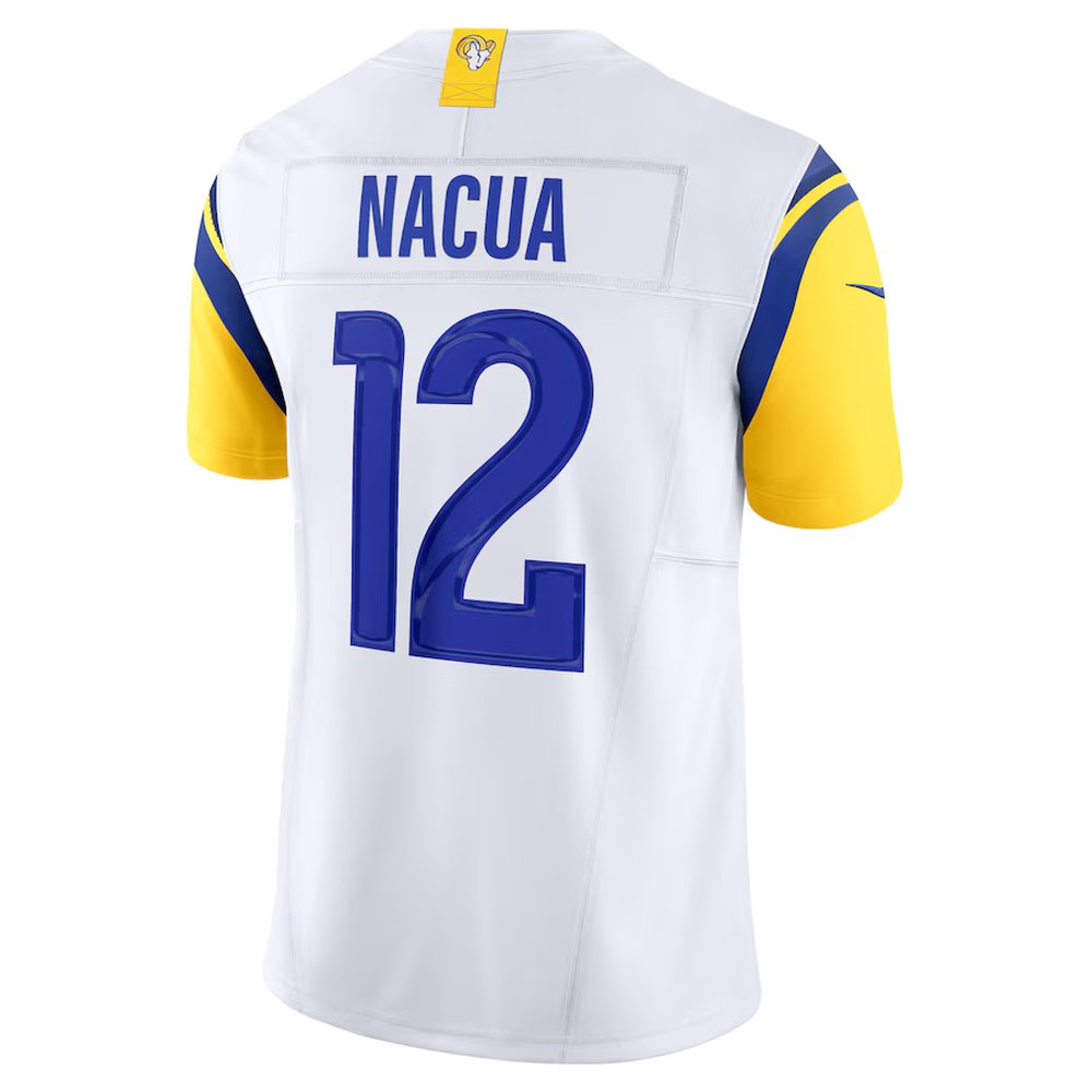 Men's Los Angeles Rams #12 Puka Nacua Nike White Vapor F.U.S.E. Limited Player Jersey Men's Los Angeles Rams #12 Puka Nacua Nike White Vapor F.U.S.E. Limited Player Jersey