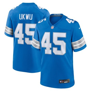 Men's Detroit Lions Isaac Ukwu  Blue Game Jersey