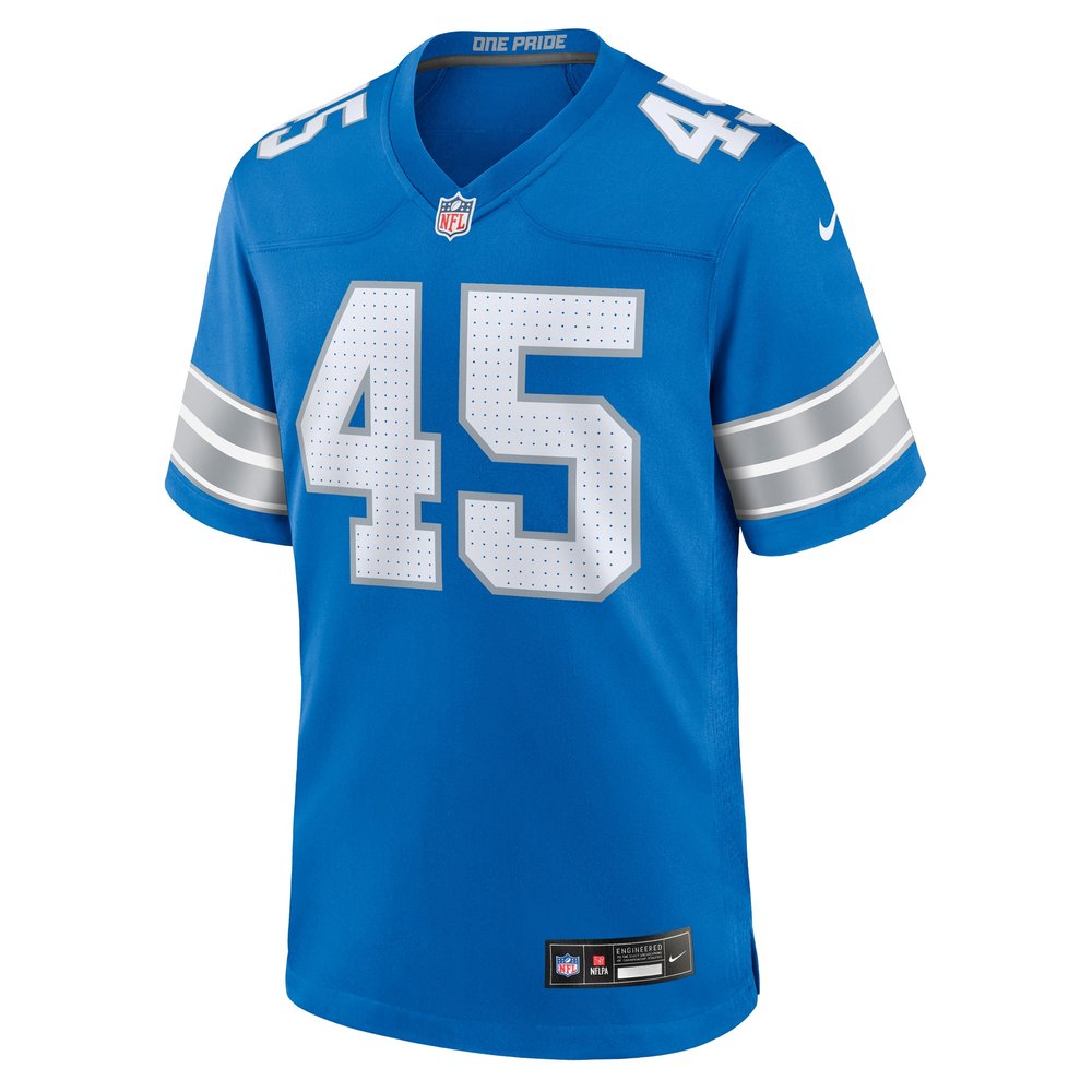 Men's Detroit Lions Isaac Ukwu  Blue Game Jersey