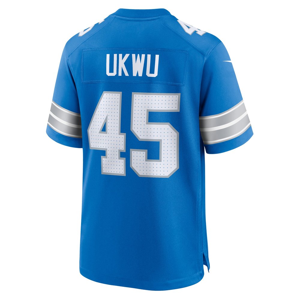 Men's Detroit Lions Isaac Ukwu  Blue Game Jersey