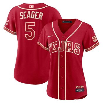 Women's Texas Rangers #5 Corey Seager Nike Red 2026 City Connect Stadium Jersey Women's Texas Rangers #5 Corey Seager Nike Red 2026 City Connect Stadium Jersey