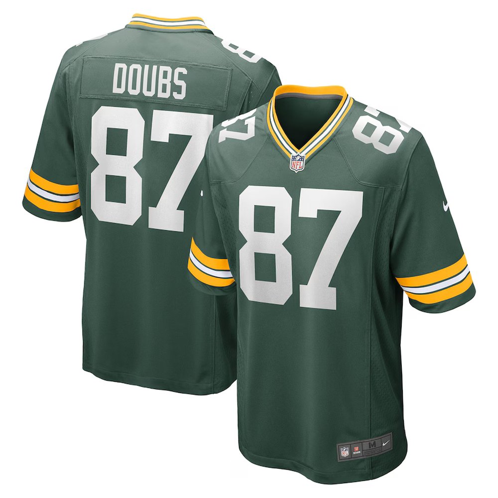 Men's Green Bay Packers #87 Romeo Doubs Green Game Player Jersey