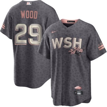 Men's Washington Nationals #29 James Wood Gray Alternate Limited Player Jersey Men's Washington Nationals #29 James Wood Gray Alternate Limited Player Jersey