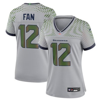 Women's Seattle Seahawks #12 Fan Gray Rivalries Collection Game Jersey Women's Seattle Seahawks #12 Fan Gray Rivalries Collection Game Jersey