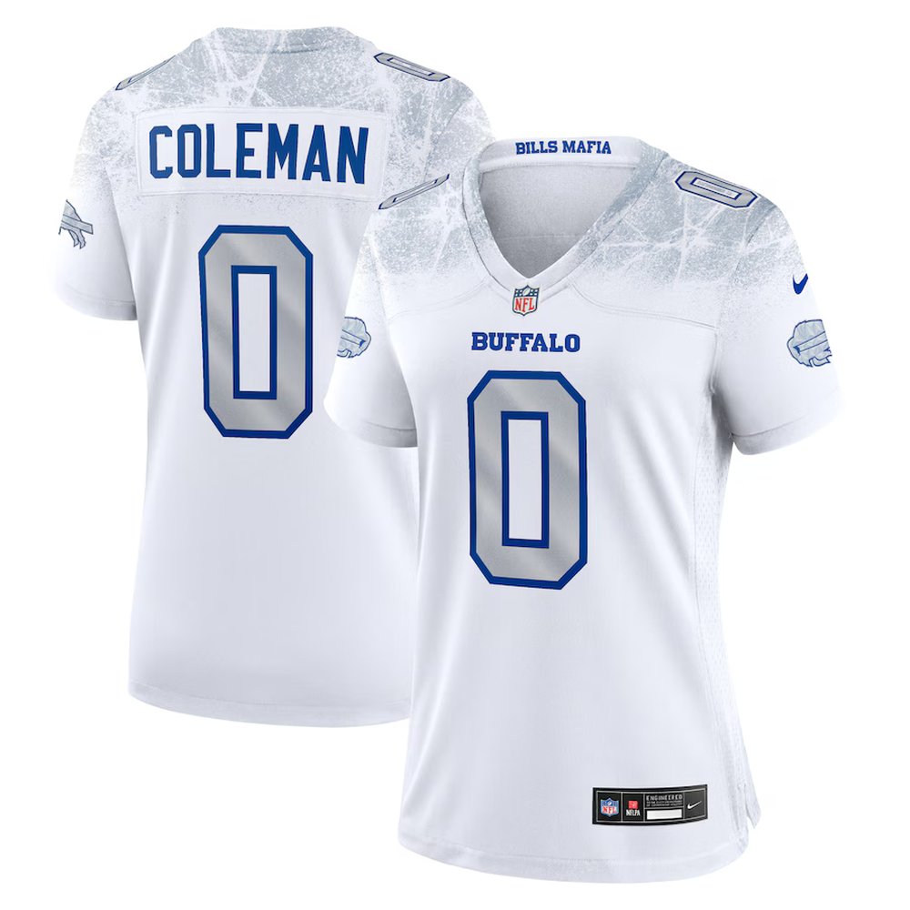 Women's Buffalo Bills #0 Keon Coleman White Rivalries Collection Game Jersey Women's Buffalo Bills #0 Keon Coleman White Rivalries Collection Game Jersey