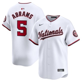 Men's Washington Nationals #5 CJ Abrams White Home Limited Player Jersey Men's Washington Nationals #5 CJ Abrams White Home Limited Player Jersey