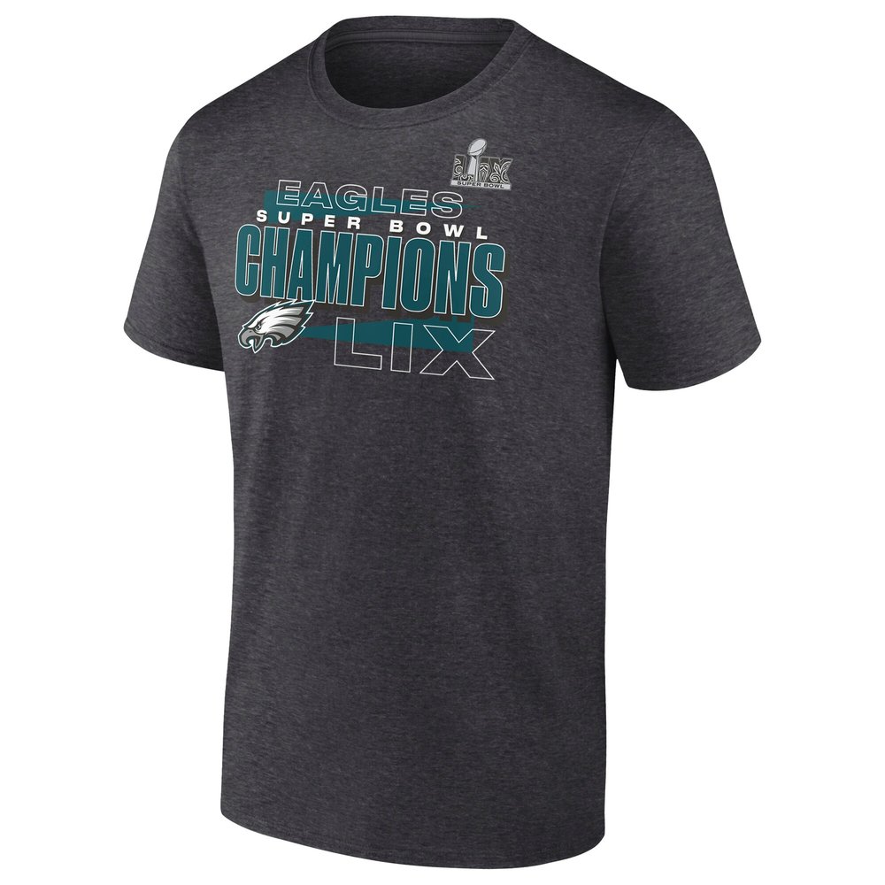 Men's Philadelphia Eagles Heather Charcoal Super Bowl LIX Champions Roster T-Shirt Men's Philadelphia Eagles Heather Charcoal Super Bowl LIX Champions Roster T-Shirt