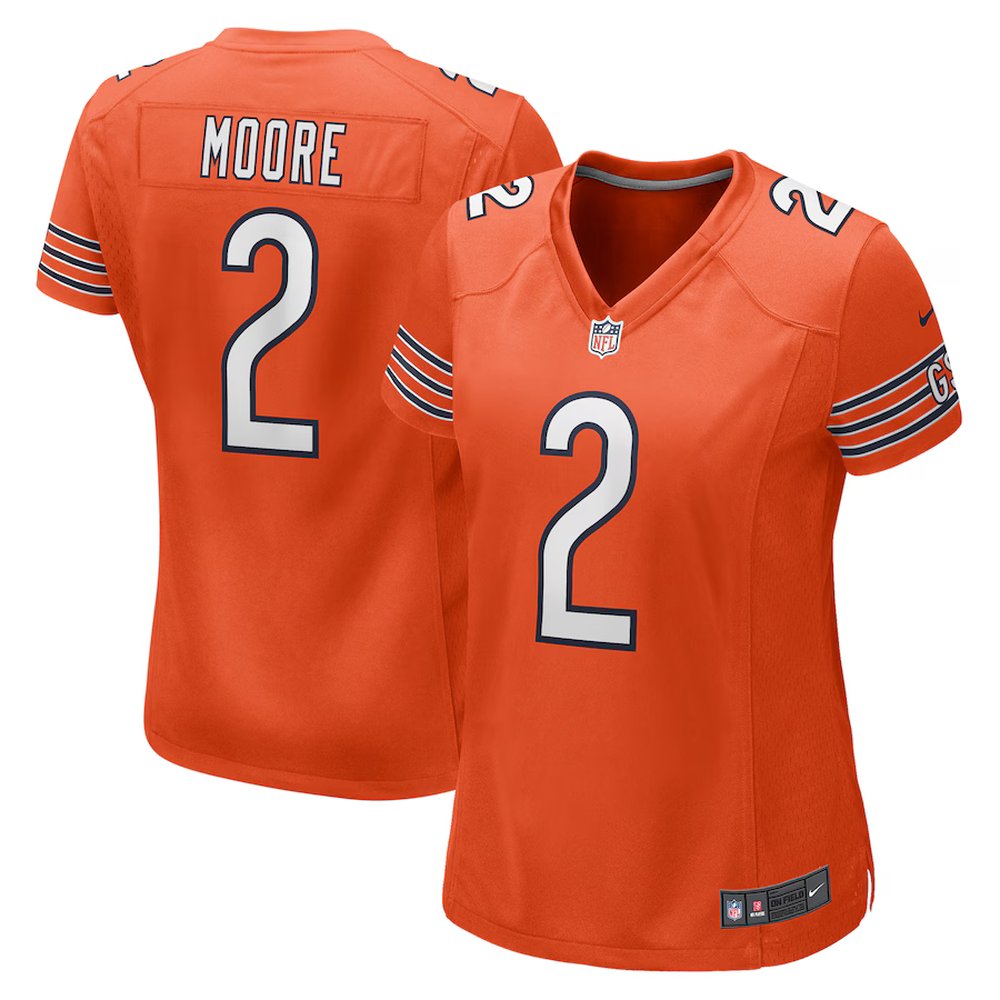 Women's Chicago Bears #2 D.J. Moore Orange Vapor Untouchable Stitched Football Jersey Women's Chicago Bears #2 D.J. Moore Orange Vapor Untouchable Stitched Football Jersey