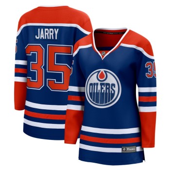 Women's Edmonton Oilers #35 Tristan Jarry Royal Home Player Jersey Women's Edmonton Oilers #35 Tristan Jarry Royal Home Player Jersey
