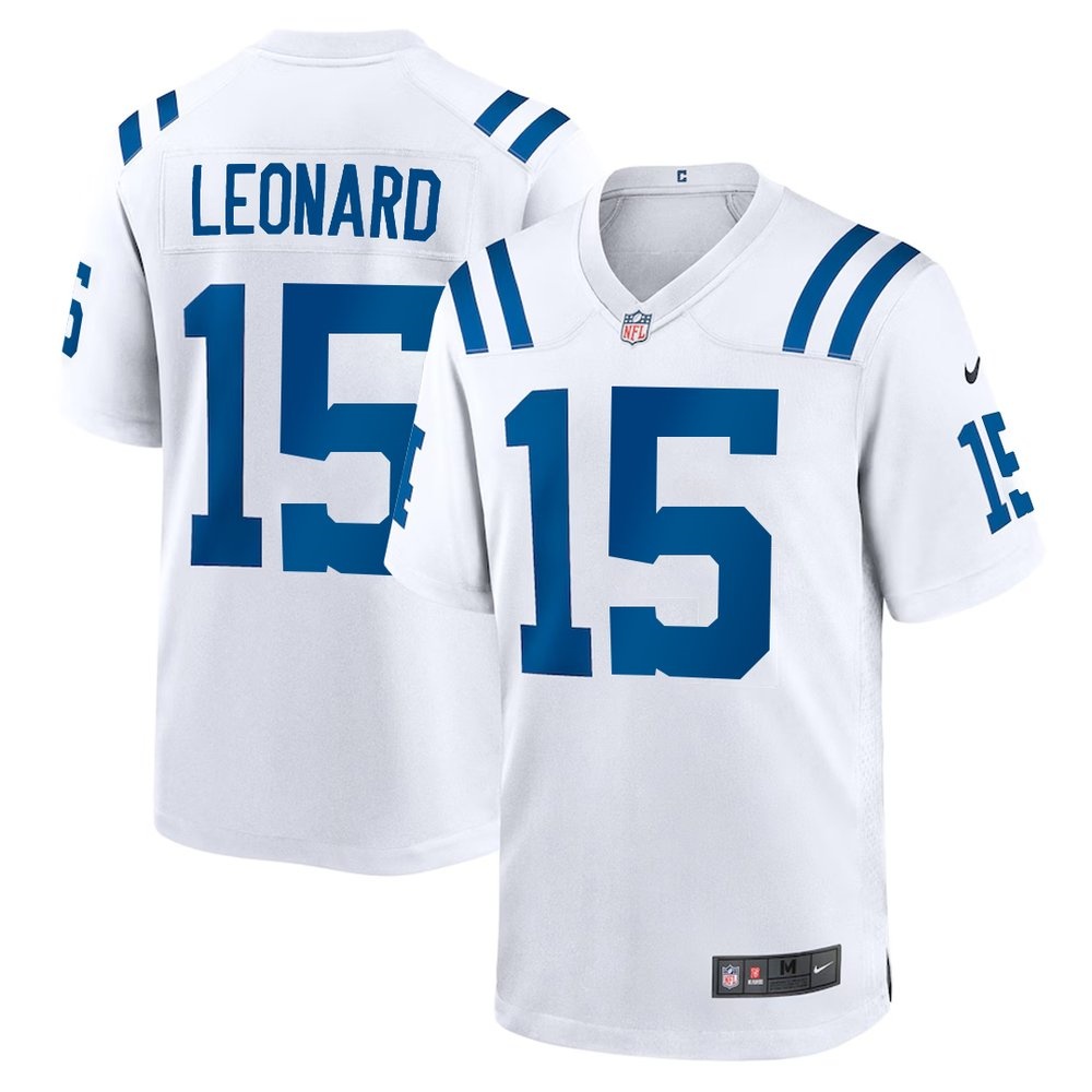Men's Indianapolis Colts #15 Riley Leonard White Team Game Jersey Men's Indianapolis Colts #15 Riley Leonard White Team Game Jersey
