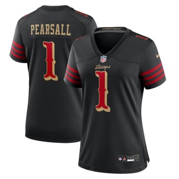 Women's San Francisco 49ers #1 Ricky Pearsall Black Rivalries Collection Game Jersey Women's San Francisco 49ers #1 Ricky Pearsall Black Rivalries Collection Game Jersey