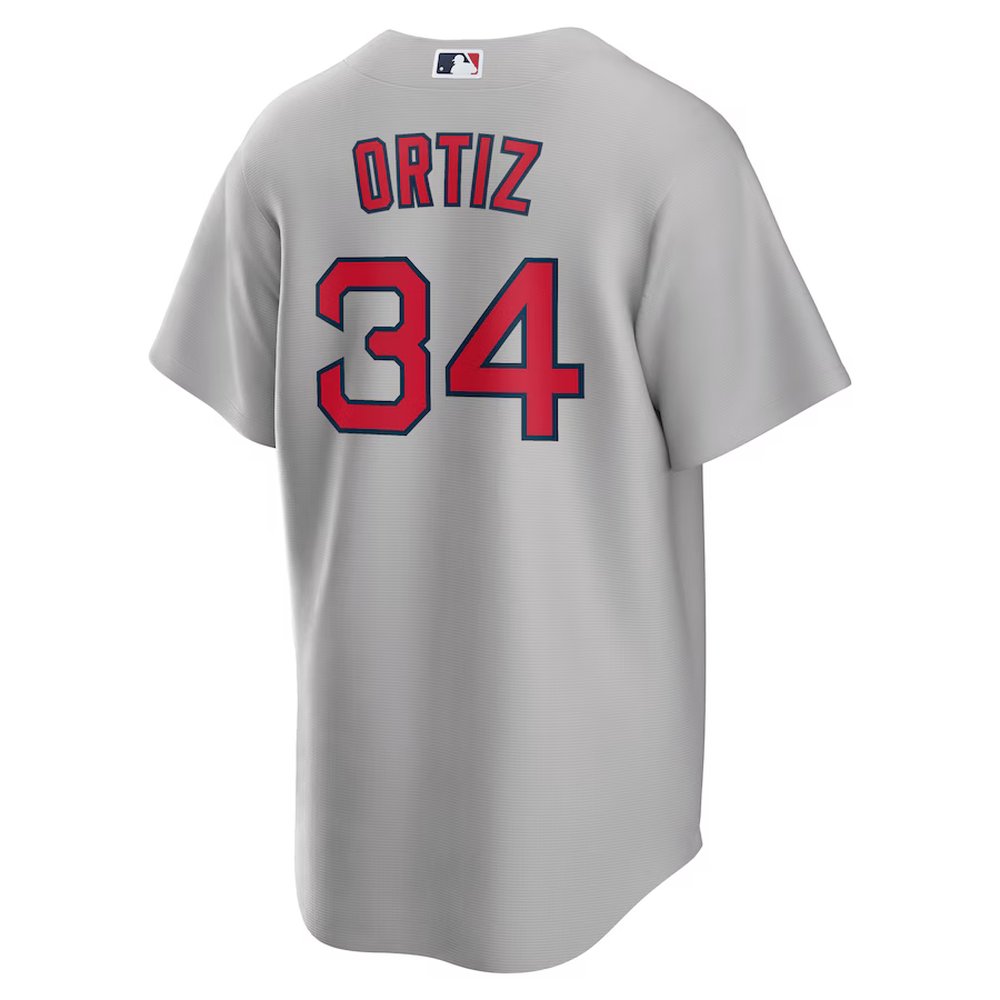 Men's Boston Red Sox #34 David Ortiz Nike Gray Road Replica Player Jersey