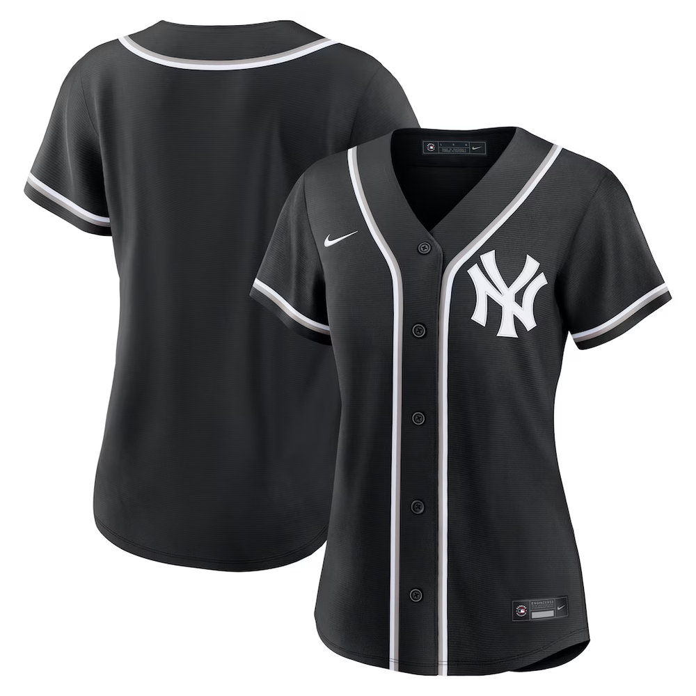 Women's New York Yankees Fashion Replica Black Out Jersey Women's New York Yankees Fashion Replica Black Out Jersey