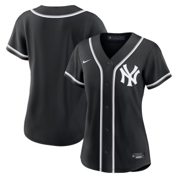 Women's New York Yankees Fashion Replica Black Out Jersey Women's New York Yankees Fashion Replica Black Out Jersey