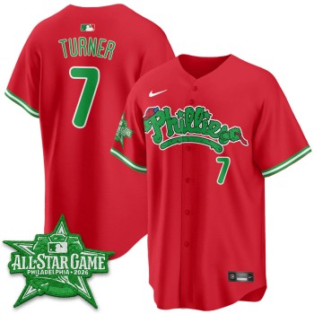Men's Philadelphia Phillies #7 Trea Turner Red 2026 MLB All-Star Jersey