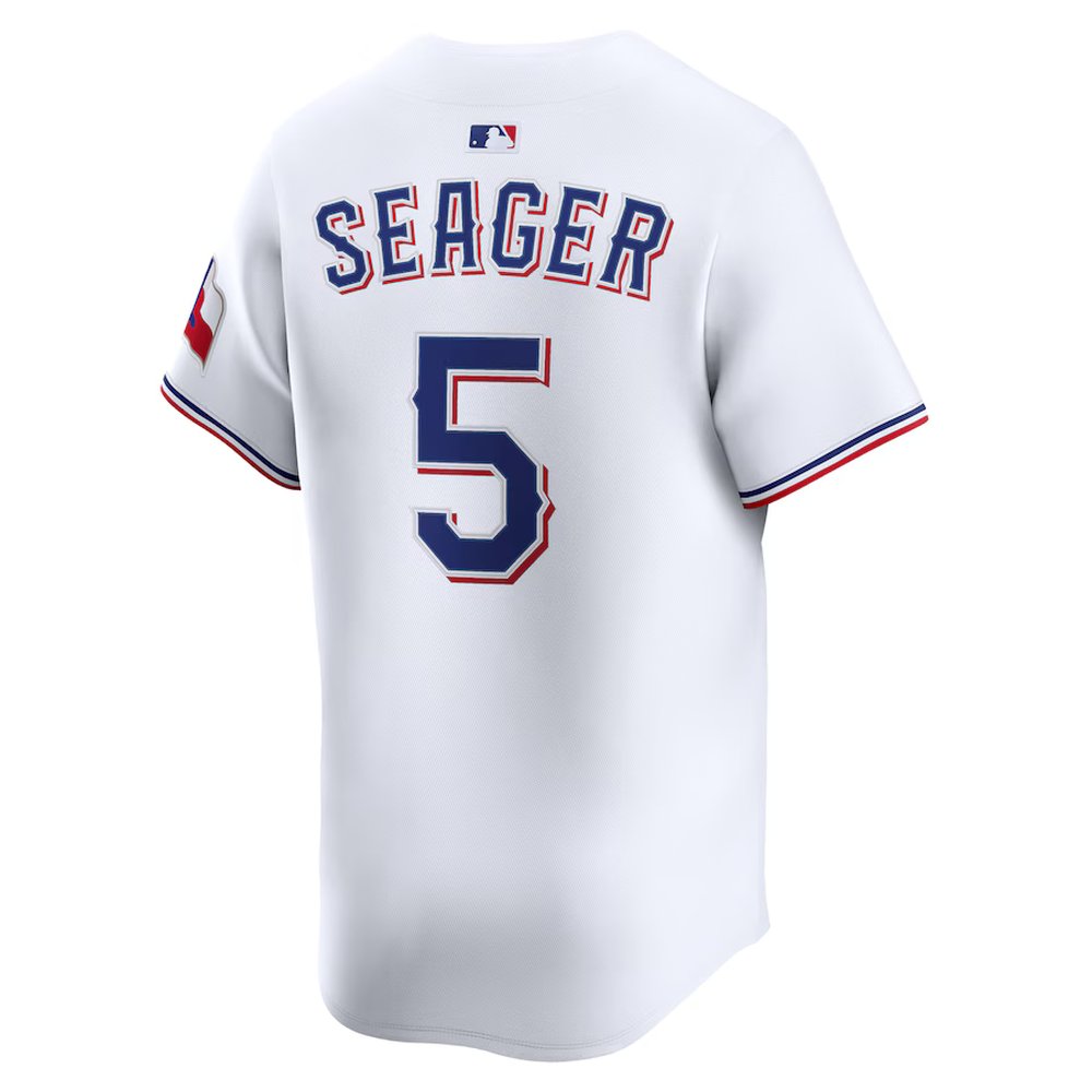 Men's Texas Rangers #5 Corey Seager White Home Limited Player Jersey Men's Texas Rangers #5 Corey Seager White Home Limited Player Jersey