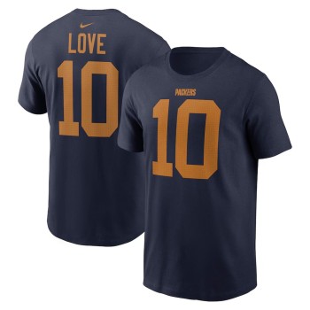 Men's Green Bay Packers #10 Jordan Love Nike Navy The 1923 Classic Name & Number T-Shirt Men's Green Bay Packers #10 Jordan Love Nike Navy The 1923 Classic Name & Number T-Shirt