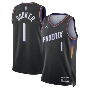 Men's Phoenix Suns #1 Devin Booker Fox Black 2025/26 Statement Edition Jersey Men's Phoenix Suns #1 Devin Booker Fox Black 2025/26 Statement Edition Jersey
