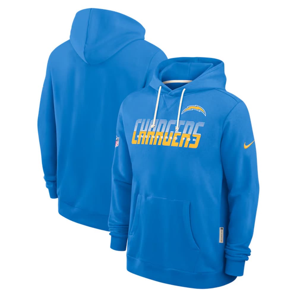 Men's Los Angeles Chargers Powder Blue Sideline Standard Issue Top Prospect Dri-FIT Hoodie Men's Los Angeles Chargers Powder Blue Sideline Standard Issue Top Prospect Dri-FIT Hoodie