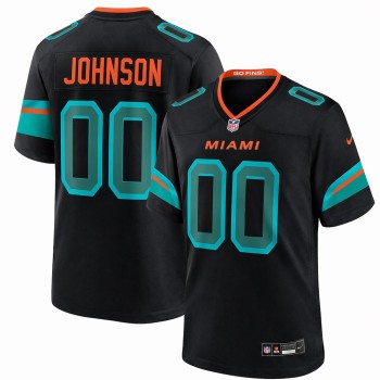 Men's Miami Dolphins Chris Johnson Black 2026 NFL Draft Game Jersey Men's Miami Dolphins Chris Johnson Black 2026 NFL Draft Game Jersey