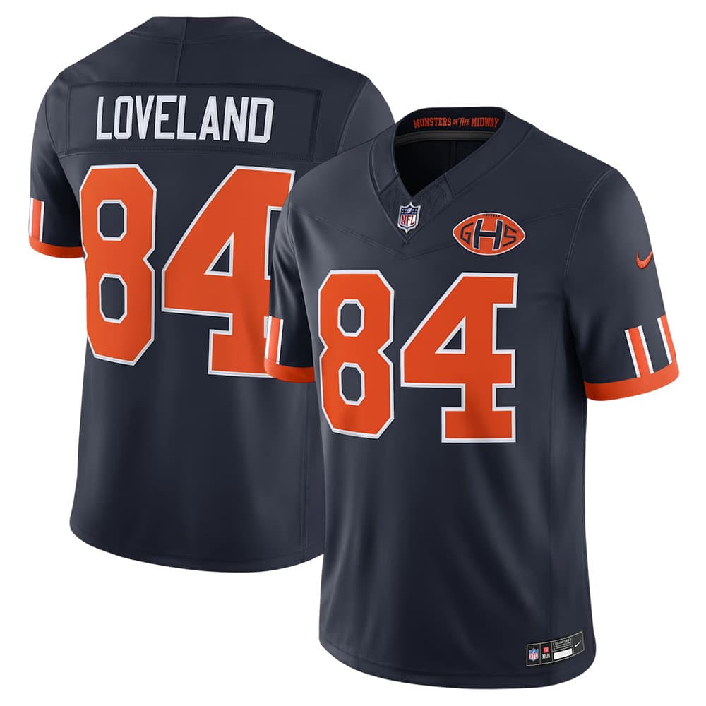 Men's Chicago Bears #84 Colston Loveland Navy 2026 Rivalries Collection Vapor F.U.S.E. Limited Jersey Men's Chicago Bears #84 Colston Loveland Navy 2026 Rivalries Collection Vapor F.U.S.E. Limited Jersey