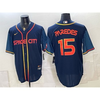 Men's Houston Astros #15 Isaac Paredes Navy City Connect Cool Base Jersey