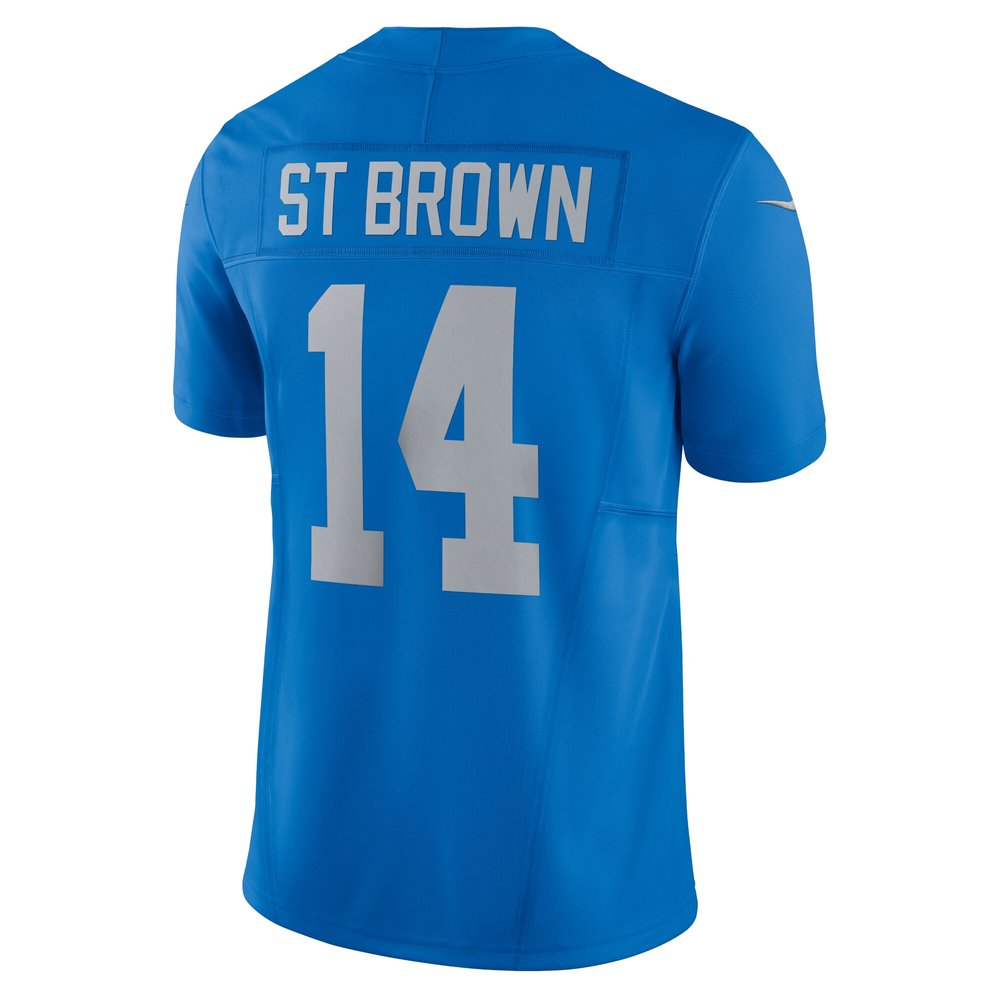 Men's Detroit Lions #14 Amon-Ra St. Brown Blue Vapor F.U.S.E. Alternate Limited Jersey