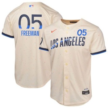Youth Los Angeles Dodgers #05 Freddie Freeman Cream 2024 City Connect Limited Player Jersey Youth Los Angeles Dodgers #05 Freddie Freeman Cream 2024 City Connect Limited Player Jersey
