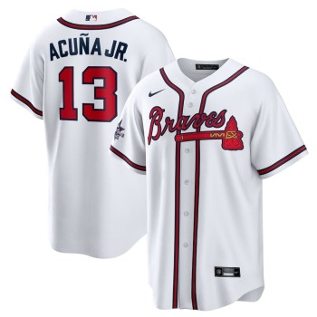 Youth Atlanta Braves #13 Ronald Acuna Jr. Nike White 2025 MLB All-Star Game Home Replica Player Jersey
