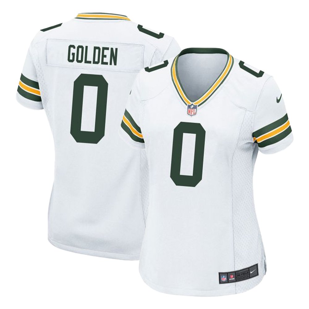 Women's Green Bay Packers #0 Matthew Golden White Game Player Jersey Women's Green Bay Packers #0 Matthew Golden White Game Player Jersey