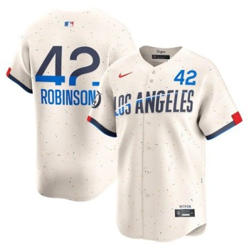 Men's Los Angeles Dodgers #42 Jackie Robinson Cream 2024 City Connect Limited Player Jersey Men's Los Angeles Dodgers #42 Jackie Robinson Cream 2024 City Connect Limited Player Jersey