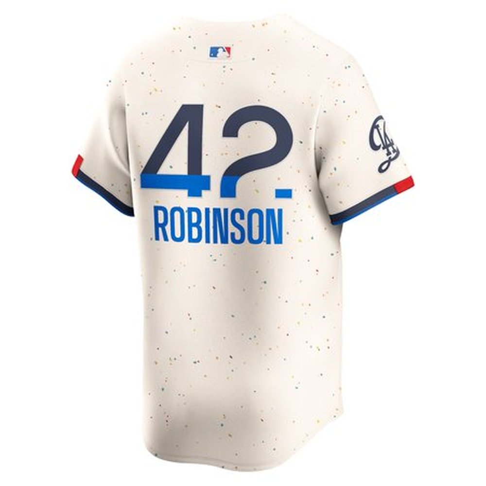 Men's Los Angeles Dodgers #42 Jackie Robinson Cream 2024 City Connect Limited Player Jersey Men's Los Angeles Dodgers #42 Jackie Robinson Cream 2024 City Connect Limited Player Jersey