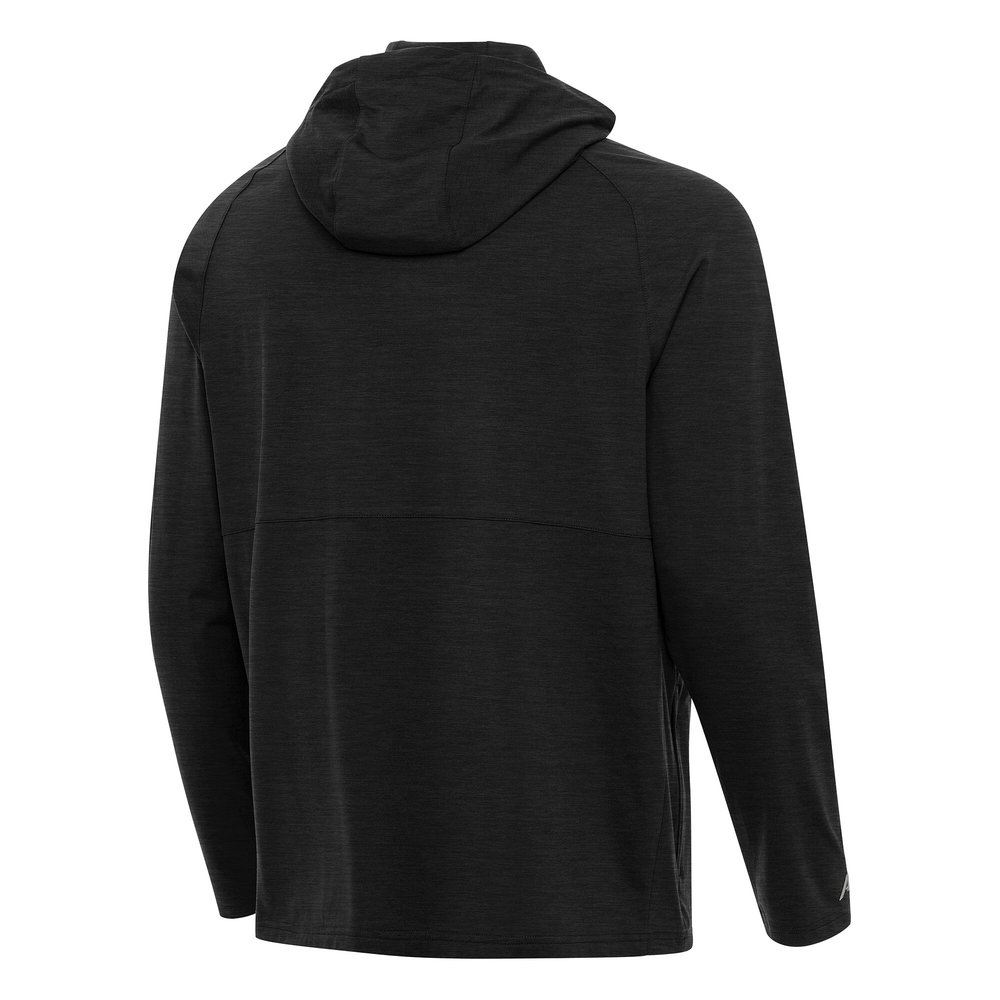 Men's Philadelphia Eagles Antigua Heather Black Super Bowl LIX Champions Spikes Quarter-Zip Hoodie Men's Philadelphia Eagles Antigua Heather Black Super Bowl LIX Champions Spikes Quarter-Zip Hoodie