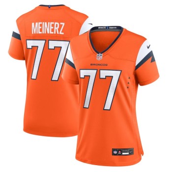 Women's Denver Broncos #77 Quinn Meinerz Orange Alternate Game Jersey Women's Denver Broncos #77 Quinn Meinerz Orange Alternate Game Jersey
