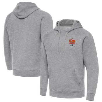 Men's Philadelphia Eagles Antigua Heather Gray Super Bowl LIX Champions Big & Tall Victory Pullover Hoodie Men's Philadelphia Eagles Antigua Heather Gray Super Bowl LIX Champions Big & Tall Victory Pullover Hoodie