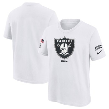 Youth Las Vegas Raiders White 2024 Salute To Service T-Shirt Youth Las Vegas Raiders White 2024 Salute To Service T-Shirt