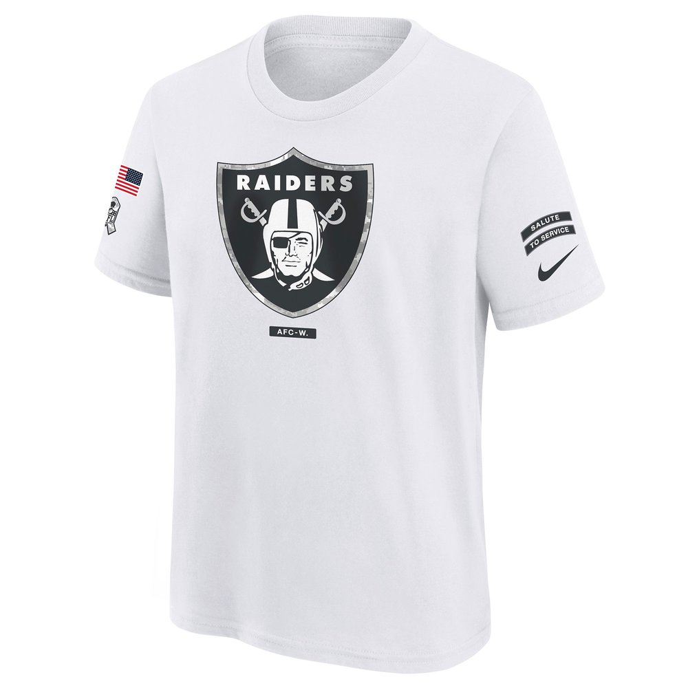 Youth Las Vegas Raiders White 2024 Salute To Service T-Shirt