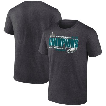 Men's Philadelphia Eagles Heather Charcoal Super Bowl LIX Champions Under The Lights T-Shirt Men's Philadelphia Eagles Heather Charcoal Super Bowl LIX Champions Under The Lights T-Shirt