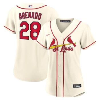 Women's St. Louis Cardinals #28 Nolan Arenado Cream Alternate Replica Player Jersey Women's St. Louis Cardinals #28 Nolan Arenado Cream Alternate Replica Player Jersey