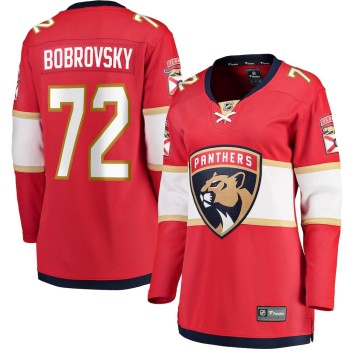 Women's Florida Panthers #72 Sergei Bobrovsky Red Home Jersey Women's Florida Panthers #72 Sergei Bobrovsky Red Home Jersey